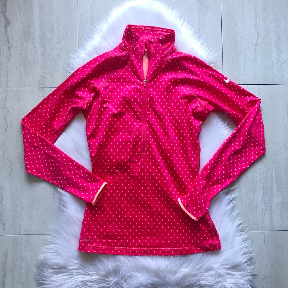 Nike Pro Hyperwarm Fitted Half Zip Polka Dot